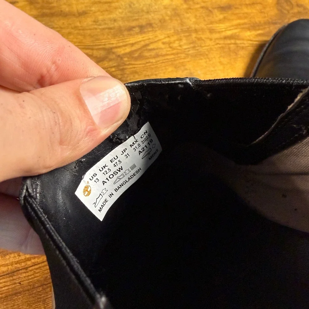 Timberland Kendrick A1OSW Black Leather Slip-on Loafer Mens Size 13 US